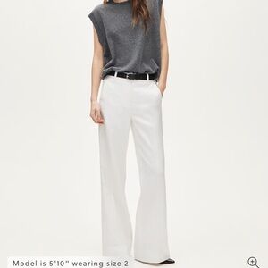 J.CREW Carolina Flare Pant Stretch Linen Blend White Sz 0 NWT Corpcore Minimal